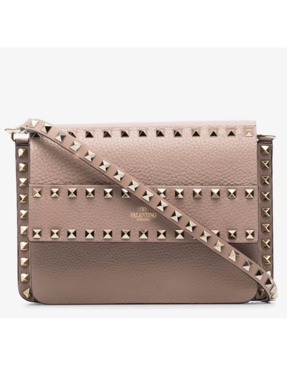 VALENTINO GARAVANI Rockstud grainy leather shoulder bag crossbody bag